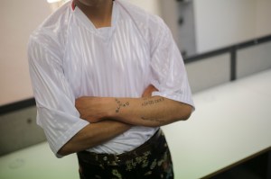 Backstage at Martine Rose Men's Spring 2020 photographed in London on 09 June 2019