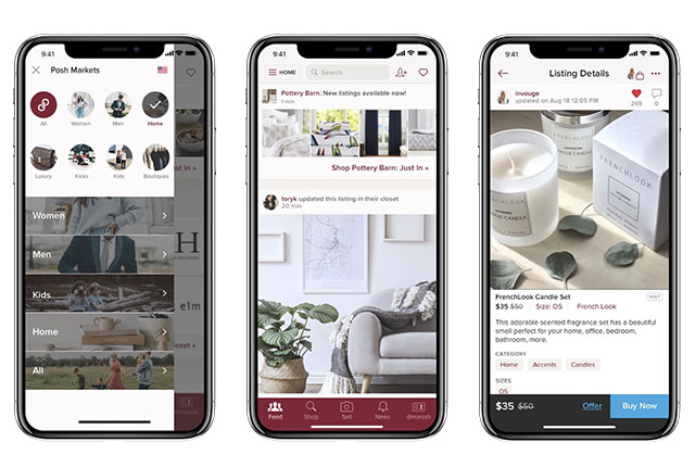 Poshmark in June launched its in-app home marketplace.