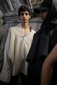 Backstage at Qasimi Men's Spring 2020 photographed in London on 08 June 2019