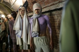 Backstage at Qasimi Men's Spring 2020 photographed in London on 08 June 2019