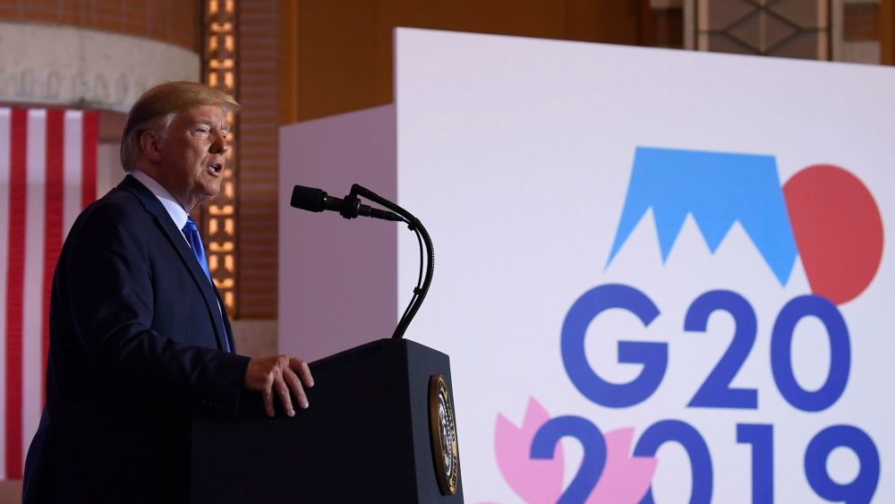 President Donald Trump speaks during a news conference following the G-20 summit in Osaka, JapanTrump G20, Osaka, Japan - 29 Jun 2019