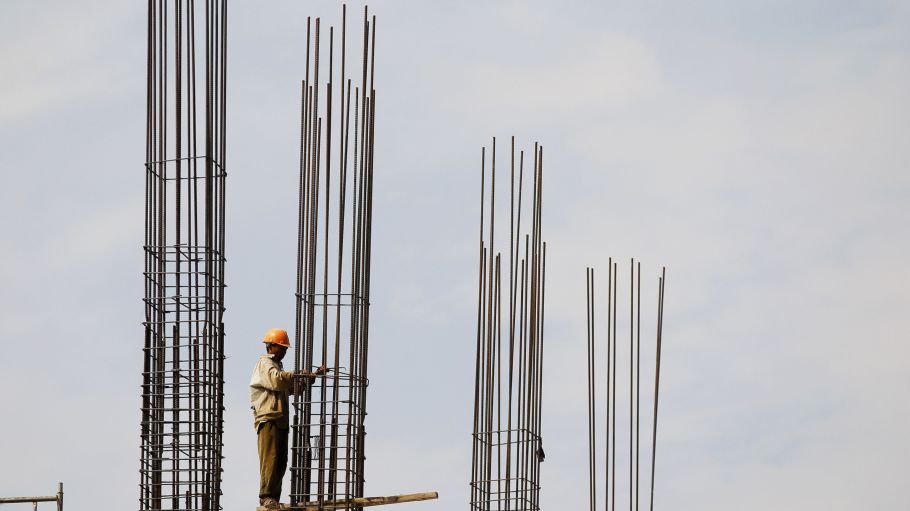 A man works at a construction site in Hanoi, Vietnam 18 June 2016.