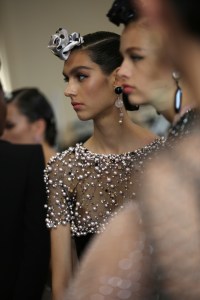 Backstage at Giorgio Armani Privé Couture Fall 2019
