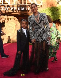 Beyonce, Blue Ivy Carter. Beyonce, right, and her daughter Blue Ivy Carter arrive at the world premiere of "The Lion King", at the Dolby Theatre in Los AngelesWorld Premiere of "The Lion King" - Red Carpet, Los Angeles, USA - 09 Jul 2019