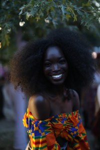 A street style look from Afropunk, 2019.