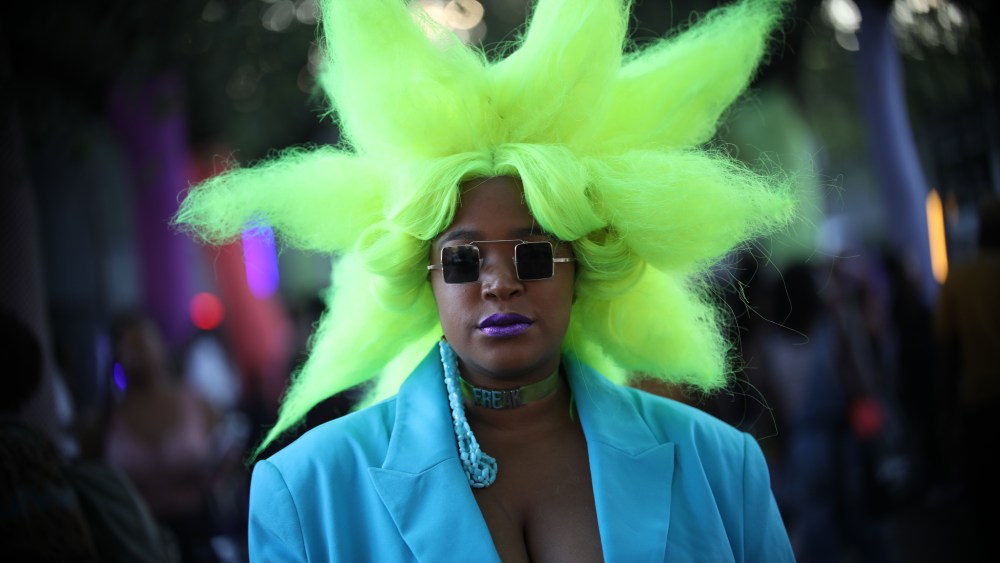 A street style look from Afropunk, 2019.