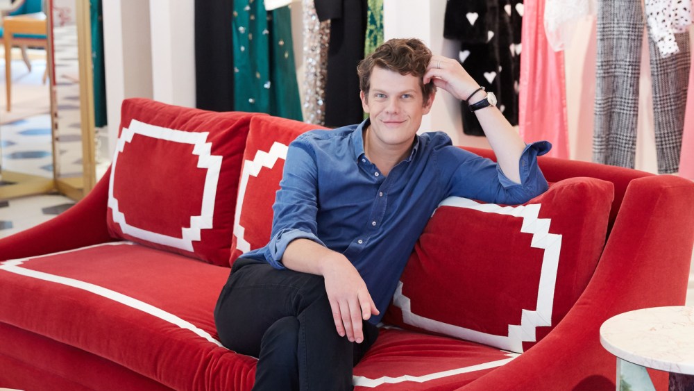Wes Gordon inside the Carolina Herrera store on Madison Ave.