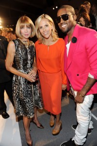 (L-R) Anna Wintour, Tory Burch and Kanye West attend Tory Burch's spring 2011 runway show at Lincoln Center's The Studio.
Tory Burch Spring 2011 RTW, New York