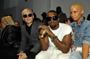 Kanye West (L) and Amber Rose front row at Dunhill's fall 2010 menswear runway show at Palais de Tokyo.Dunhill Fall 2010 Menswear, Paris