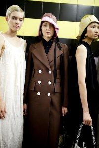 Backstage at Prada RTW Spring 2020