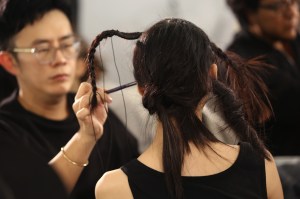 Backstage at Yohji Yamamoto RTW Spring 2020