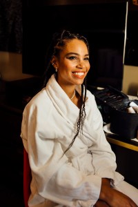 Getting ready with Nesta Cooper.