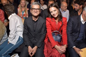 Serge Brunschwig and Katie Holmes in the front rowFendi show, Front Row, Spring Summer 2020, Milan Fashion Week, Italy - 19 Sep 2019