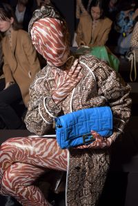 Checking Invoices in the front rowFendi show, Front Row, Spring Summer 2020, Milan Fashion Week, Italy - 19 Sep 2019