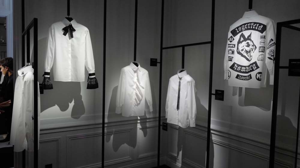 A view of the shirts installation at Karl Lagerfeld's Paris headquarters