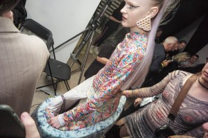 Backstage at Matty Bovan RTW Spring 2020