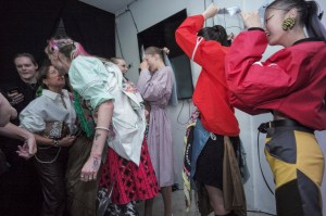 Backstage at Matty Bovan RTW Spring 2020