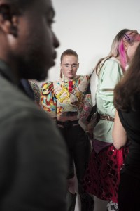 Backstage at Matty Bovan RTW Spring 2020