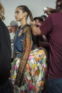 Backstage at Matty Bovan RTW Spring 2020