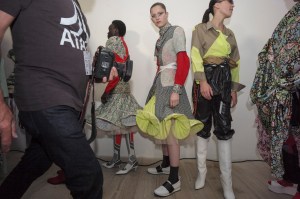Backstage at Matty Bovan RTW Spring 2020