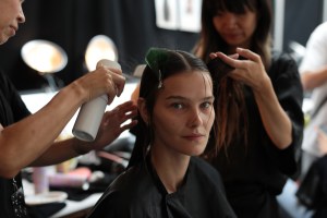 Backstage at Sally LaPointe RTW Spring 2020
