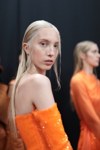 Backstage at Sally LaPointe RTW Spring 2020