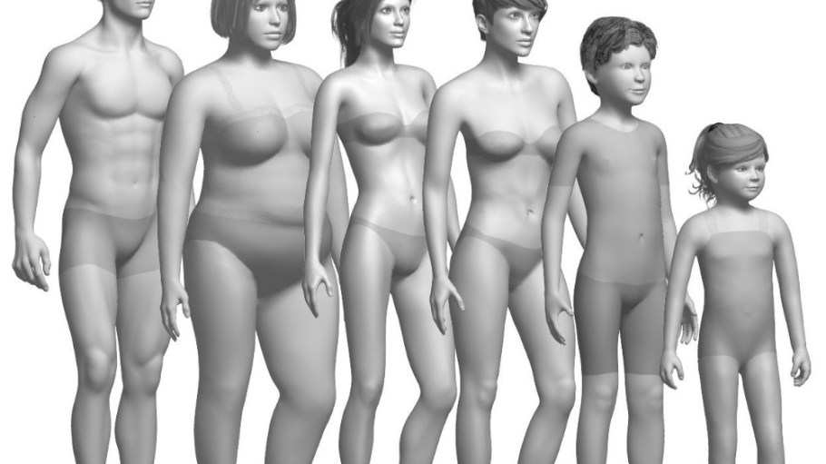 Tukatech's library of digital fit models are based on real human proportions.