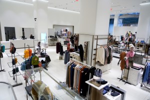 Tall, stately columns and an open floor plan at the Nordstrom 57th Street flagship.