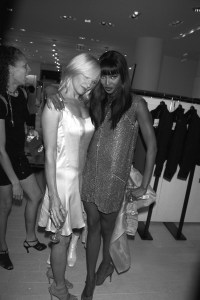 Naomi Campbell and Ellen Barkin at the post-premiere party for "Unzipped" inside the Beverly Hills Barneys New York, 1995.