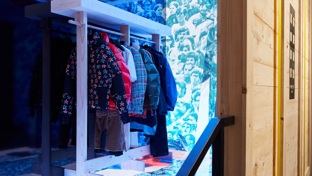 Inside a Moncler House of Genius pop-up store.