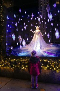 Saks' Frozen themed holiday window.