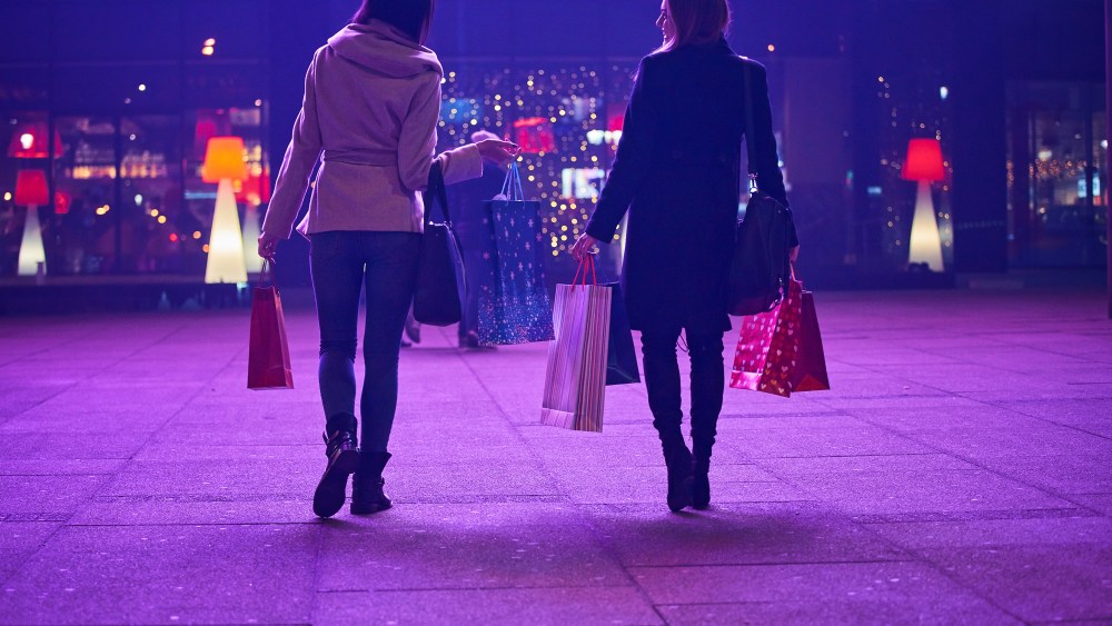 consumers at shopping center