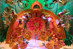 The window display at Galaries Lafayette in Paris.