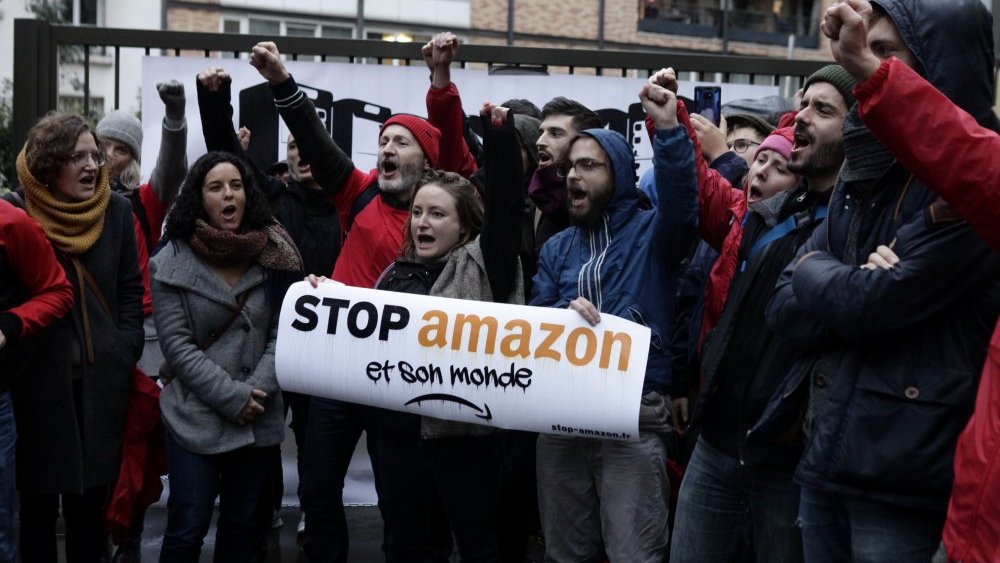 Attac France, Amazon, protest, climate, black friday, cyber monday