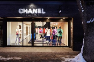 The interior of the Chanel store in Aspen.
