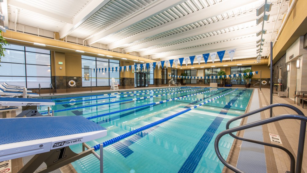 A pool at the Life Time resort-style fitness club at Southdale Center in Edina, Minn.