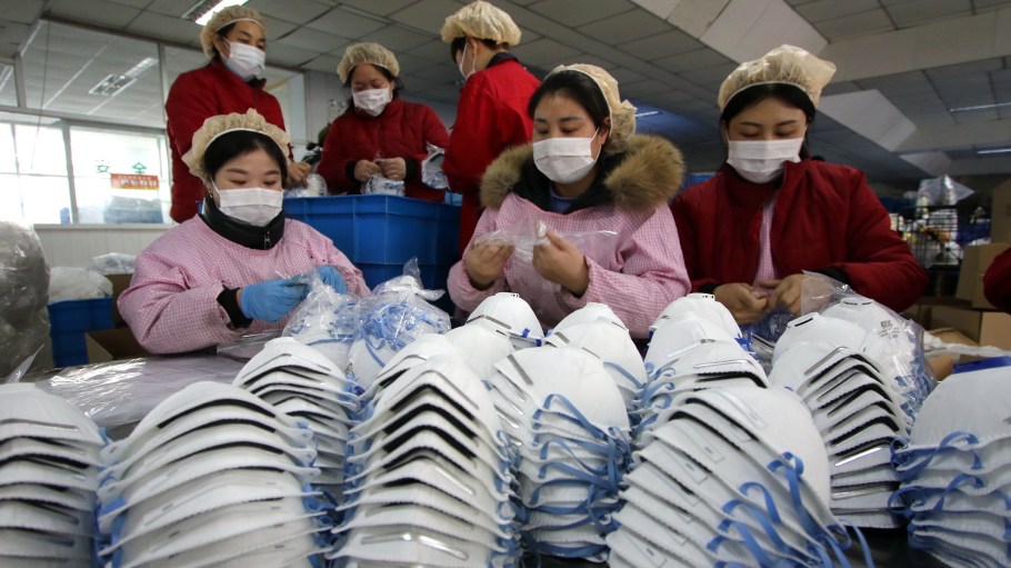 Factories step up production of face masks amid coronavirus outbreak in China, Handan.