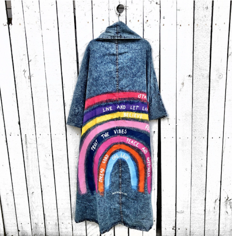 Make Blue Monday less sad (but more blue) with quirky denim featuring inspirational quotes, positive messages and bright colors.