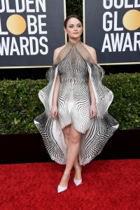 Joey King arrives at the 77th Golden Globe Awards held at The Beverly Hilton Hotel on January 5, 2020 in Beverly Hills, CA. (Photo by Sthanlee B. Mirador/Sipa USA)(Sipa via AP Images)