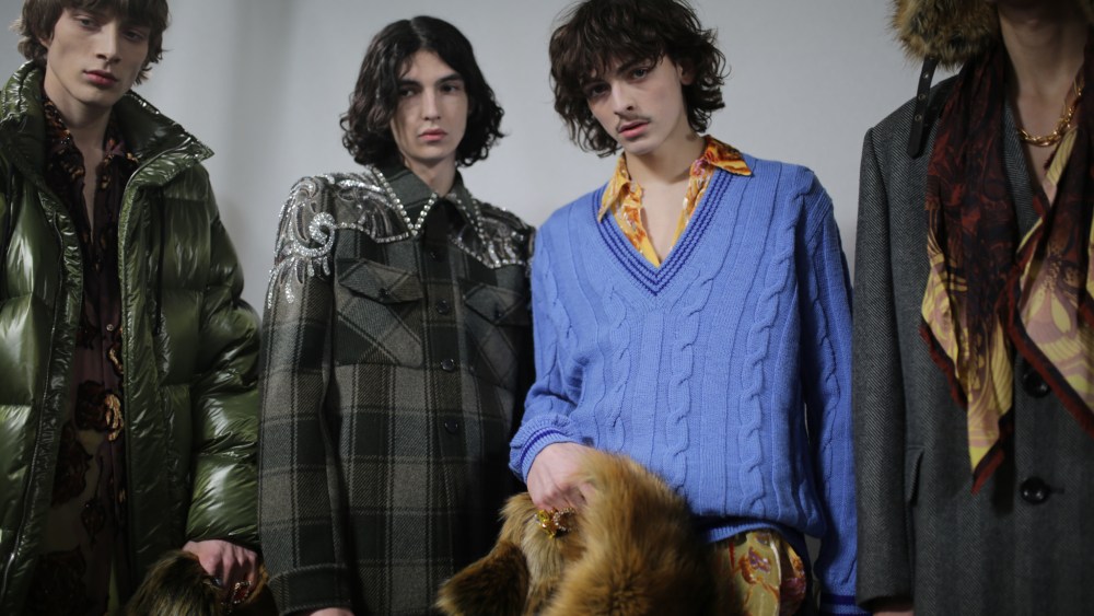 Backstage at Dries Van Noten Men’s Fall 2020