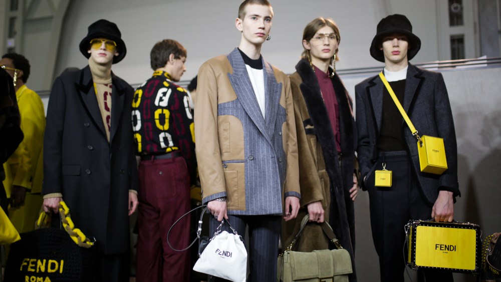 Backstage at Fendi Men's Fall 2020