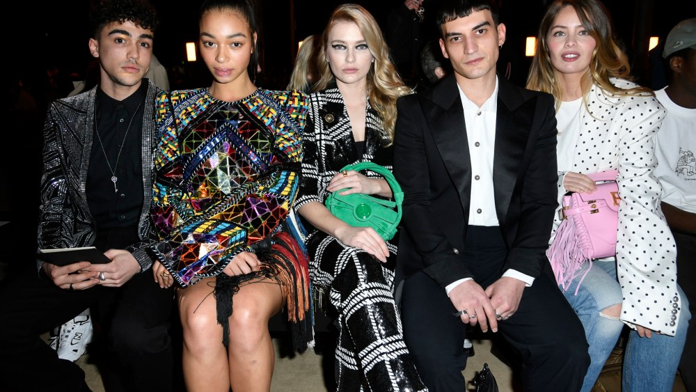 Guest, Manon Bresch, Camille Razat, Etienne Baret and Marie-Ange Casta in the front row