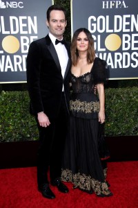 Bill Hader in Dior Men and Rachel Bilson, Golden Globes 2020