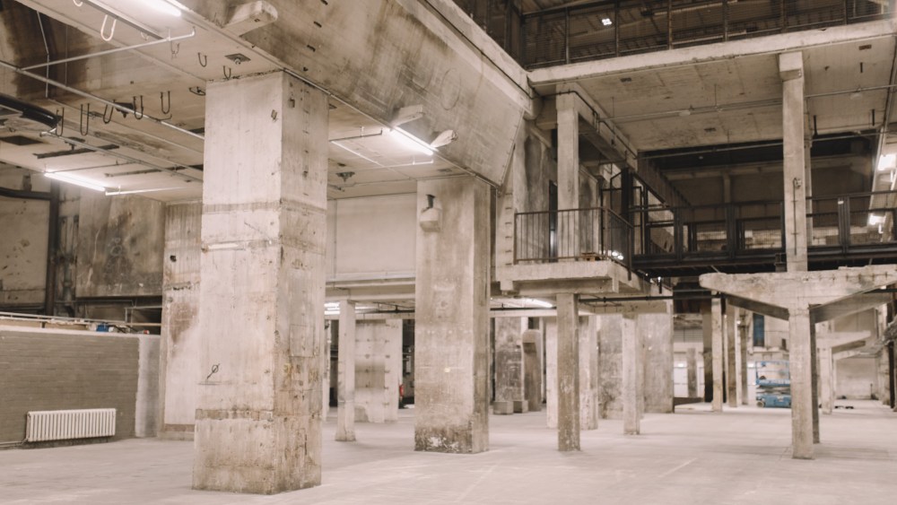 Inside of the Kraftwerk, a power station converted event space in Berlin