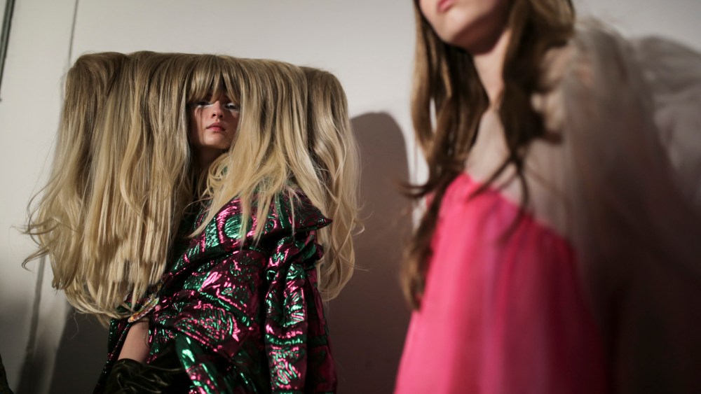 Backstage at Matty Bovan RTW Fall 2020