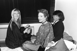 Betty Catroux, Lou Lou Klossowski and Kenzo at Andree Putman's surprise 25th birthday party for Joel Le Bon on January, 1978.