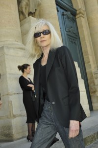 Betty Catroux attends a mass to mark the first anniversary of couturier Yves Saint Laurent's death at Eglise Saint-Roch in Paris, 2009.