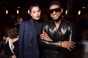 Usher and Jennifer Goicoechea in the front row