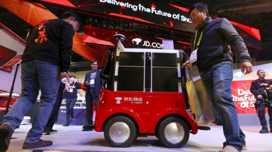 In virus-stricken Wuhan, JD.com shoppers are having orders delivered by autonomous robots that eliminate interaction with humans couriers.