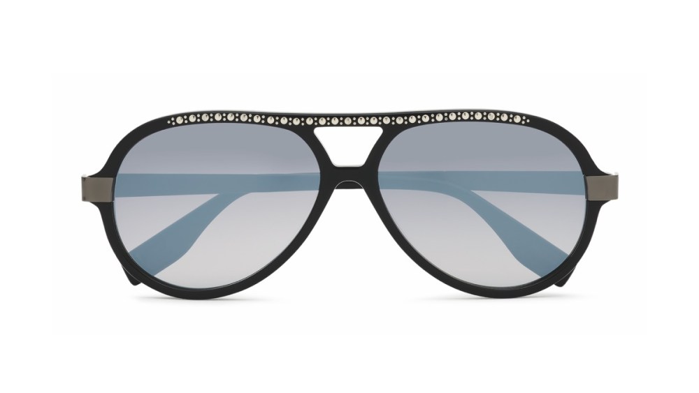 A unisex aviator part of the Karl Lagerfeld eyewear's "Icons of an Icon" range, manufactured by Marchon.